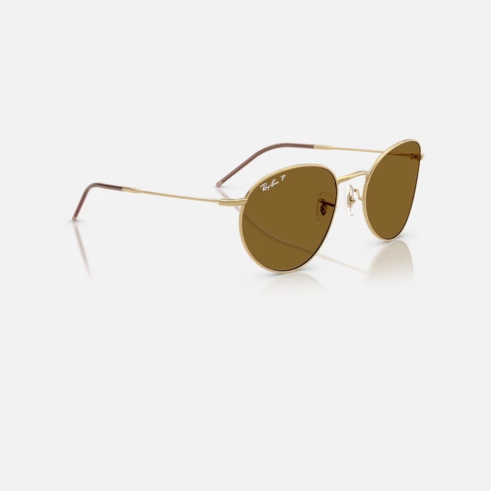 NEW Ray-Ban Round Reverse RBR0103S Gold Brown Polorized - Picture 6 of 7